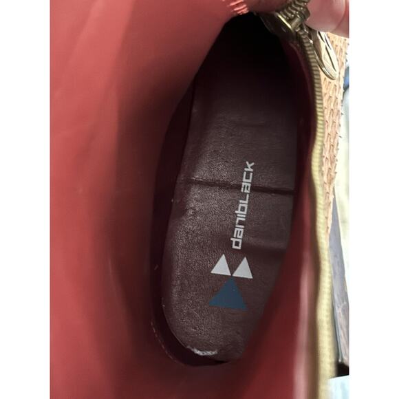 Dani Black Textured Snakeskin Python Zipper Brown Leather Tall Boots Sz 7.5 M - Picture 2 of 11